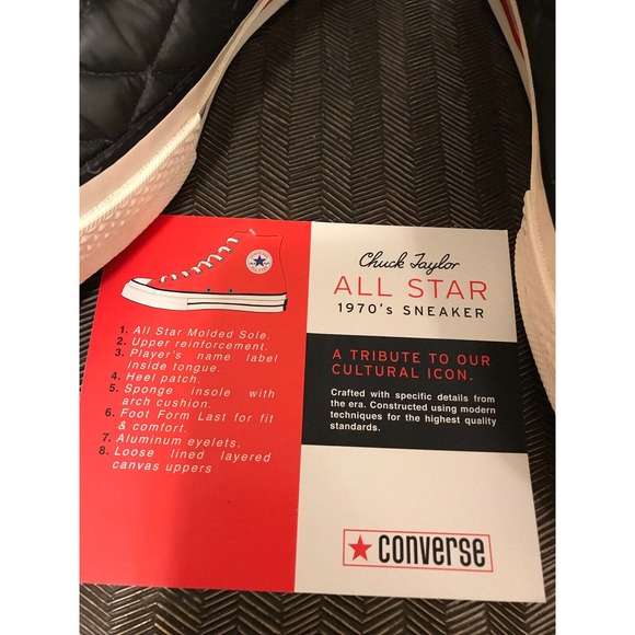 CONVERSE CT 70 Beluga Black Sneaker, Down Jacket Mens 8, Women’s 10 - Picture 6 of 12